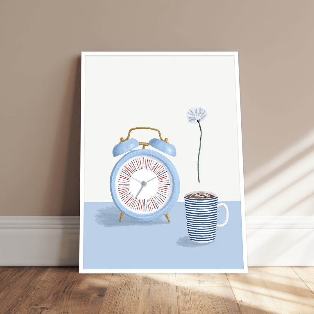 Wecker mit Kaffeetasse Poster abstrakt – mattes Kunstdruck-Papier – Ansicht 4
