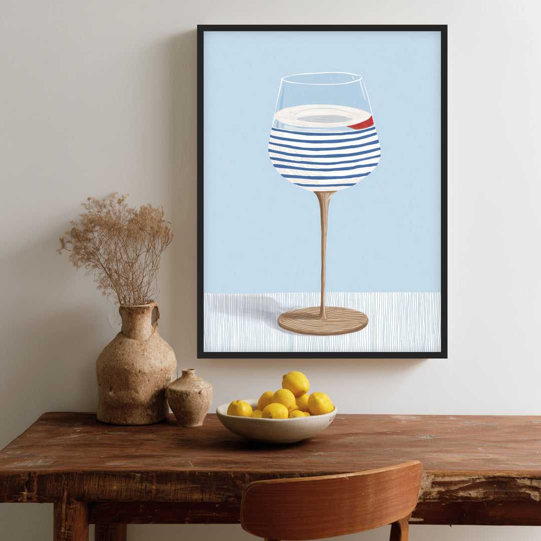 Weinglas mit Streifen Poster Dopamin – mattes Kunstdruck-Papier – Ansicht 2