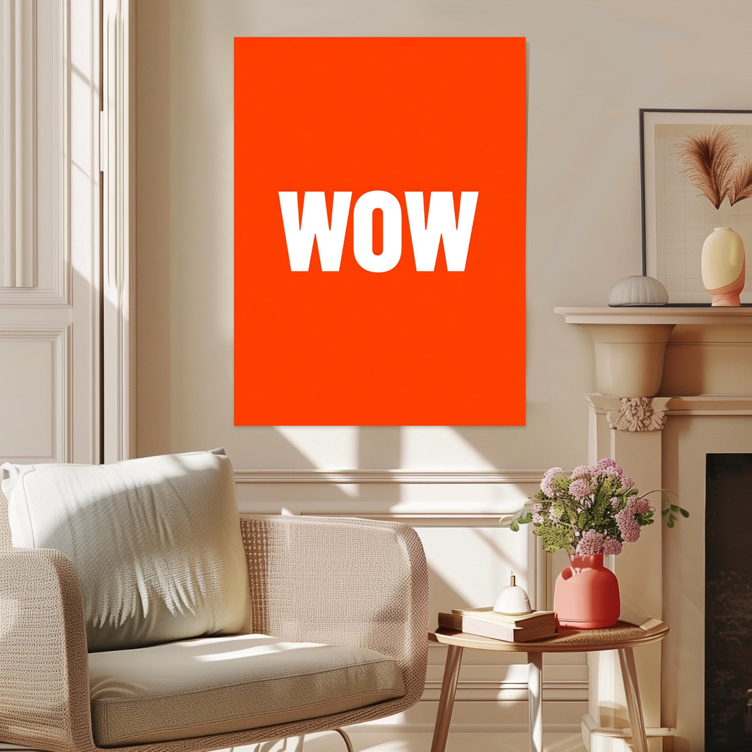 Wow orange Leinwandbild Dopamin – Leinwand auf Holzrahmen – Ansicht 3