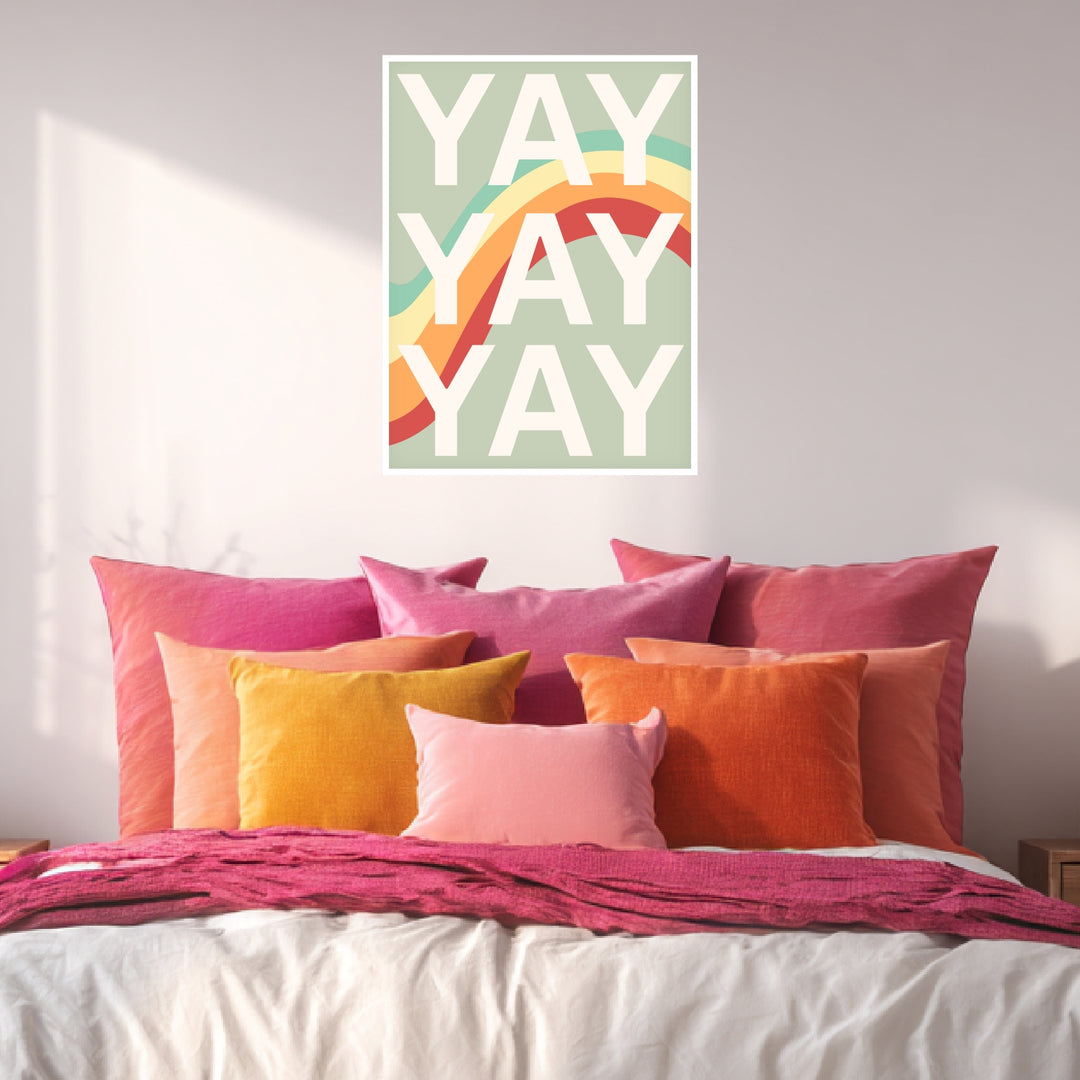 YAY Typografie Regenbogen Poster Dopamin – mattes Kunstdruck-Papier – Ansicht 3