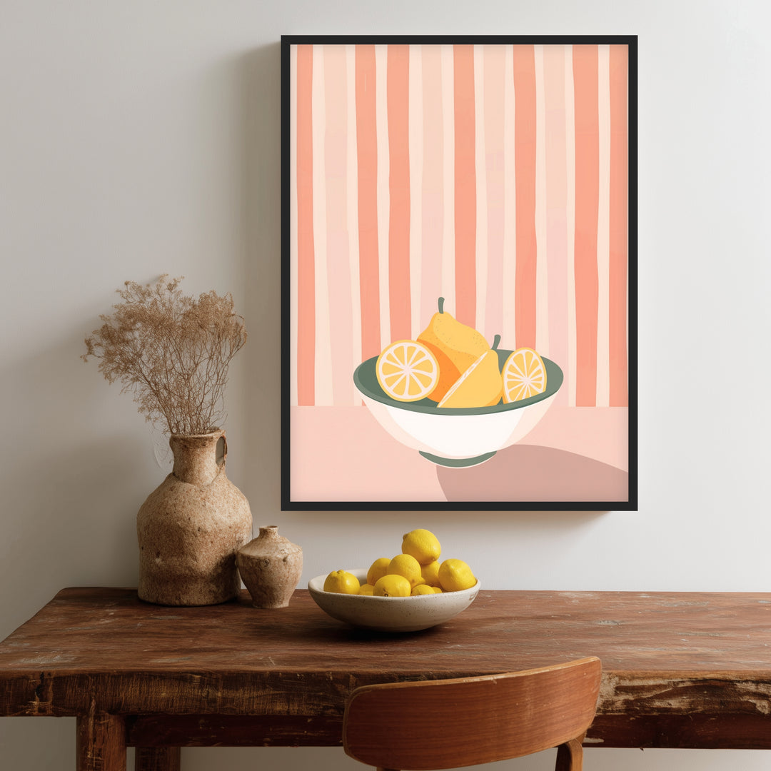 Zitronen in Schale Poster Dopamin – mattes Kunstdruck-Papier – Ansicht 2
