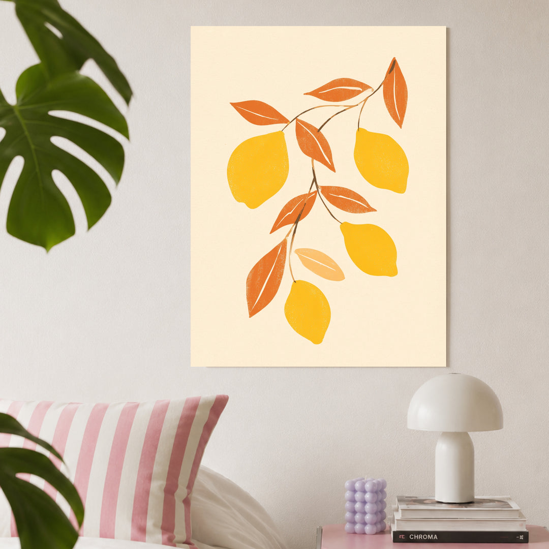 Zitronenzweig Illustration Poster Dopamin – mattes Kunstdruck-Papier – Ansicht 3
