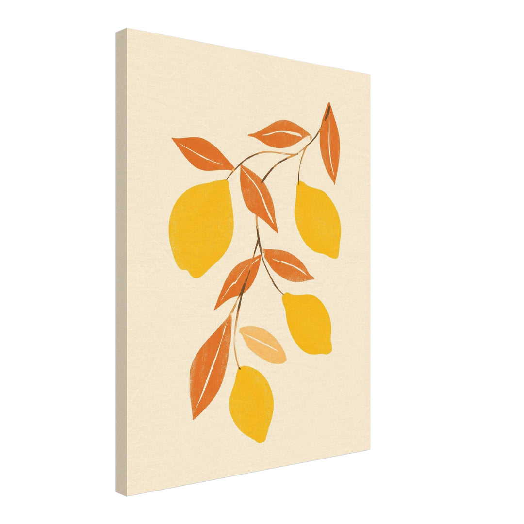 Zitronenzweig Illustration – Einzelmotiv aus dem 2er Leinwand Set