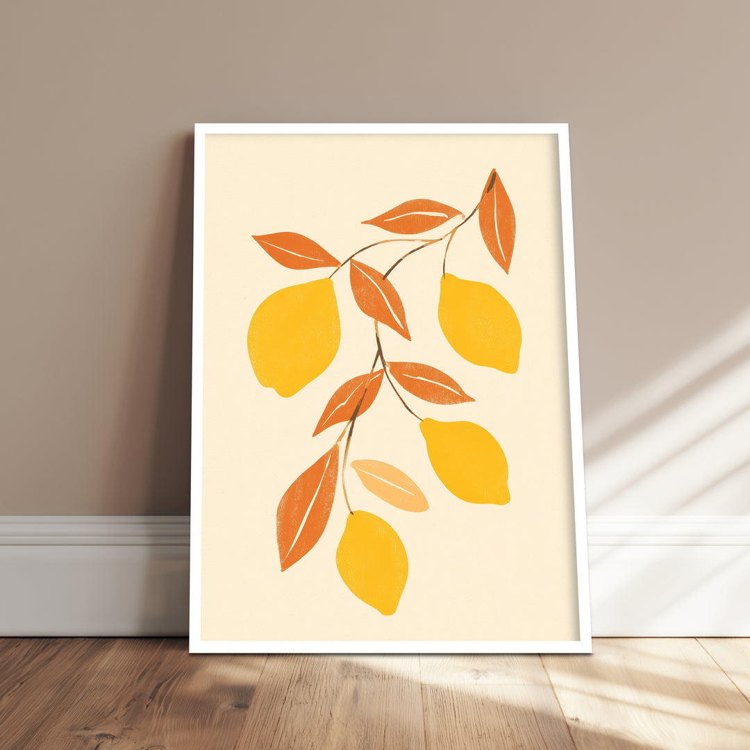 Zitronenzweig Illustration Poster Dopamin – mattes Kunstdruck-Papier – Ansicht 4