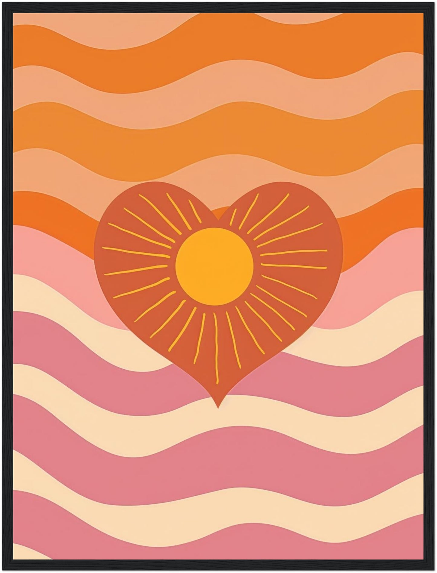Herz mit Sonne und Wellen Poster