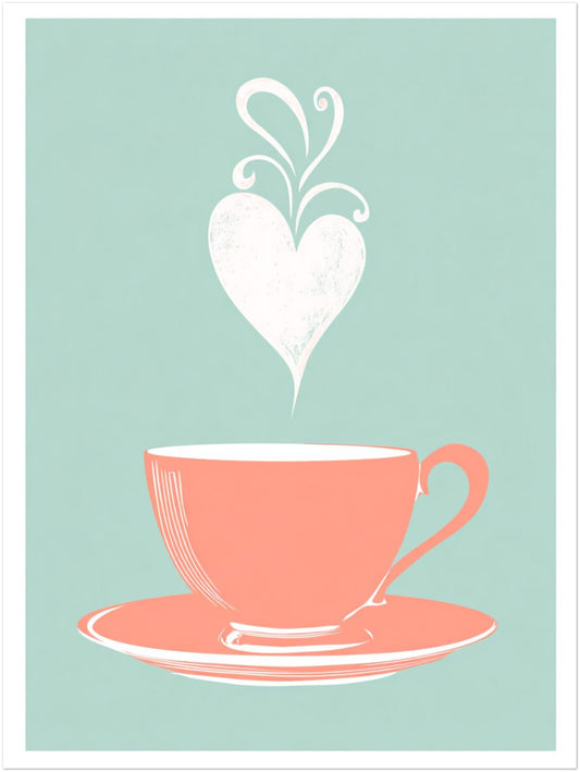 Herzförmiger Dampf Poster