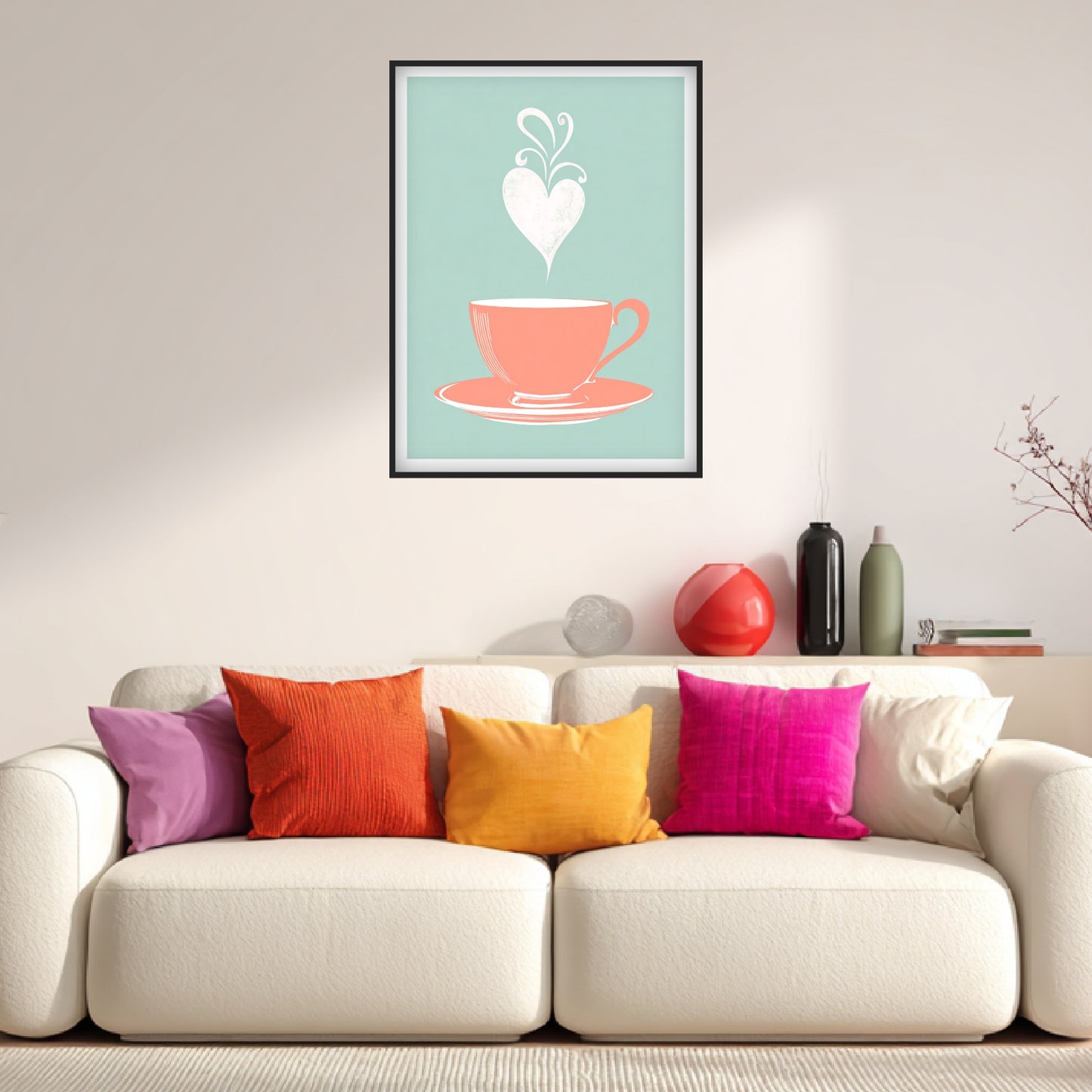 Herzförmiger Dampf Poster