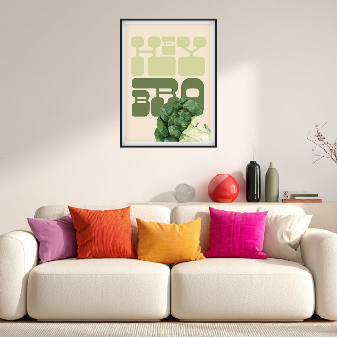 Hey Bro Brokkoli Poster Dopamin – mattes Kunstdruck-Papier – Ansicht 3