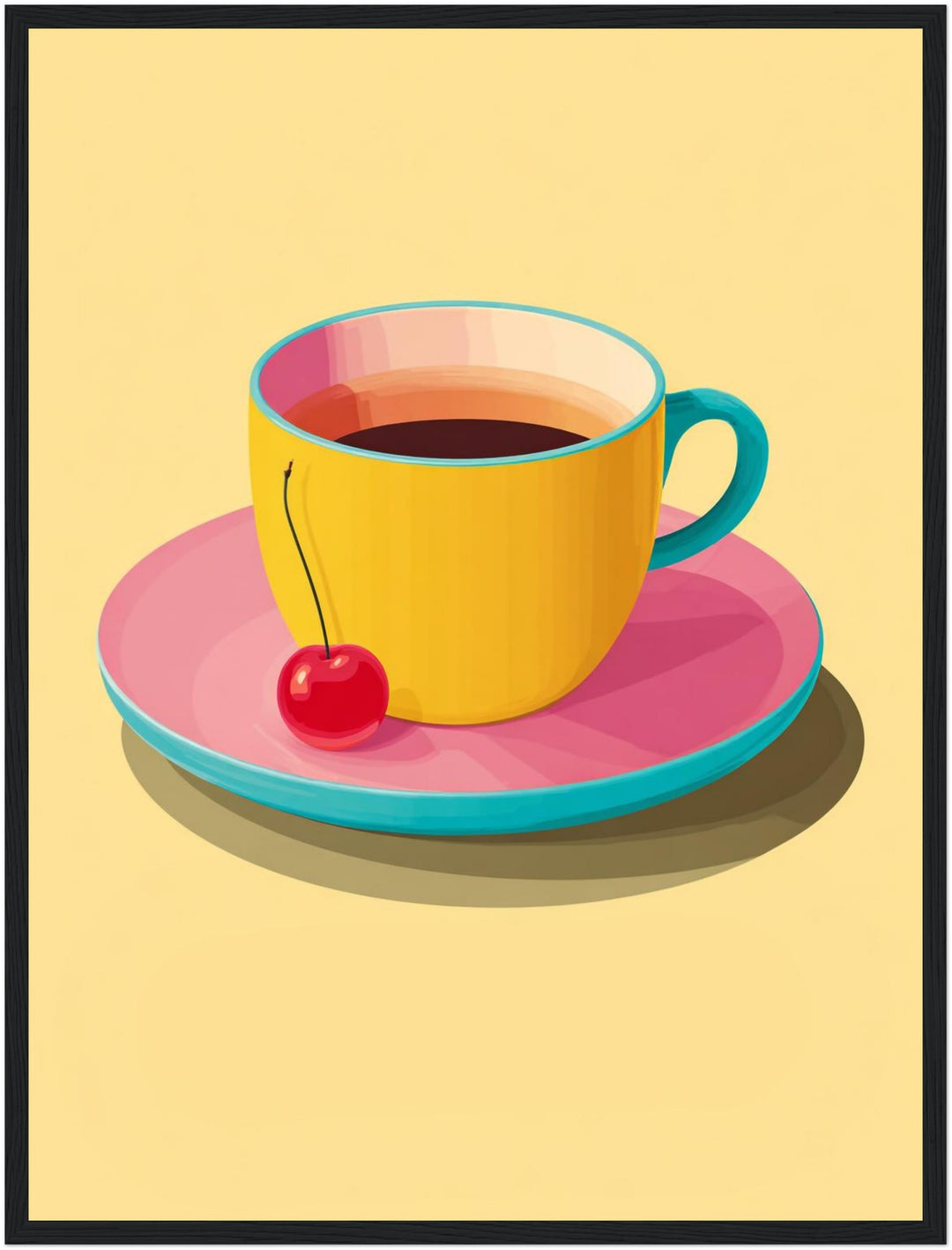 Kaffeetasse mit Kirsche Poster Dopamin – mattes Kunstdruck-Papier – Ansicht 6
