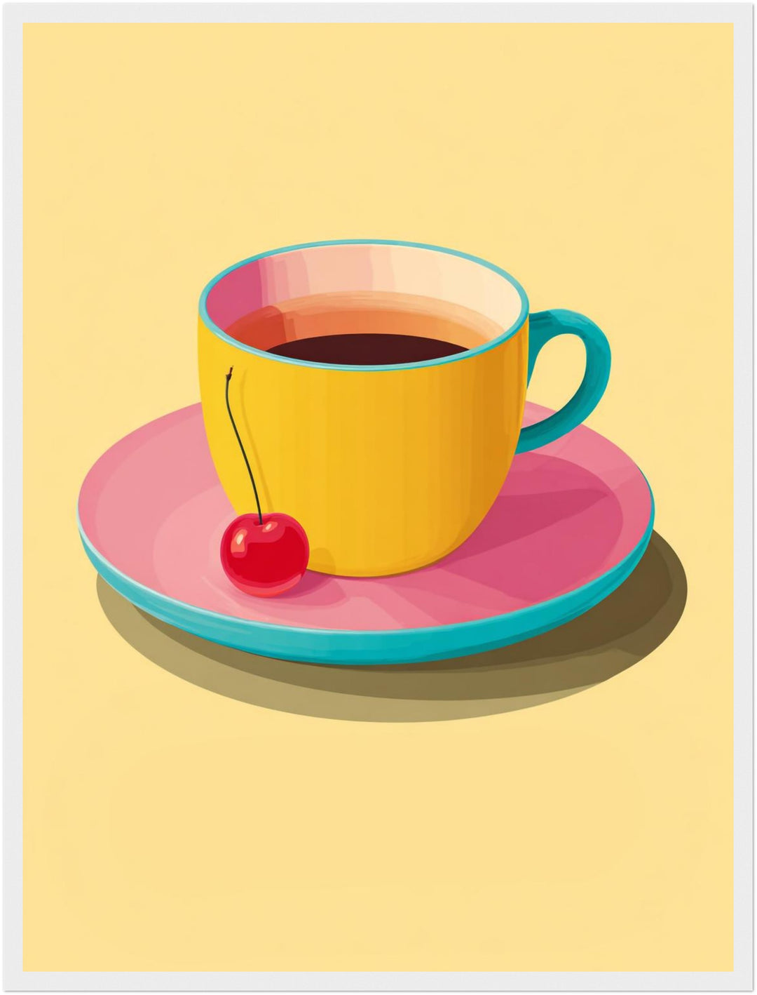 Kaffeetasse mit Kirsche Poster Dopamin – mattes Kunstdruck-Papier – Ansicht 5