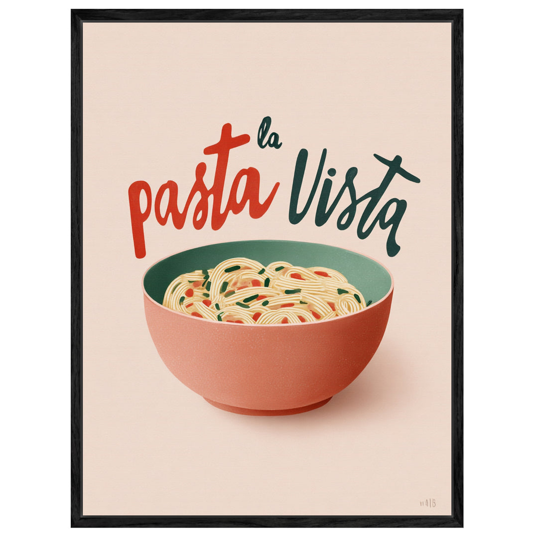 Pasta in Schale Leinwandbild Dopamin – Leinwand auf Holzrahmen – Ansicht 4