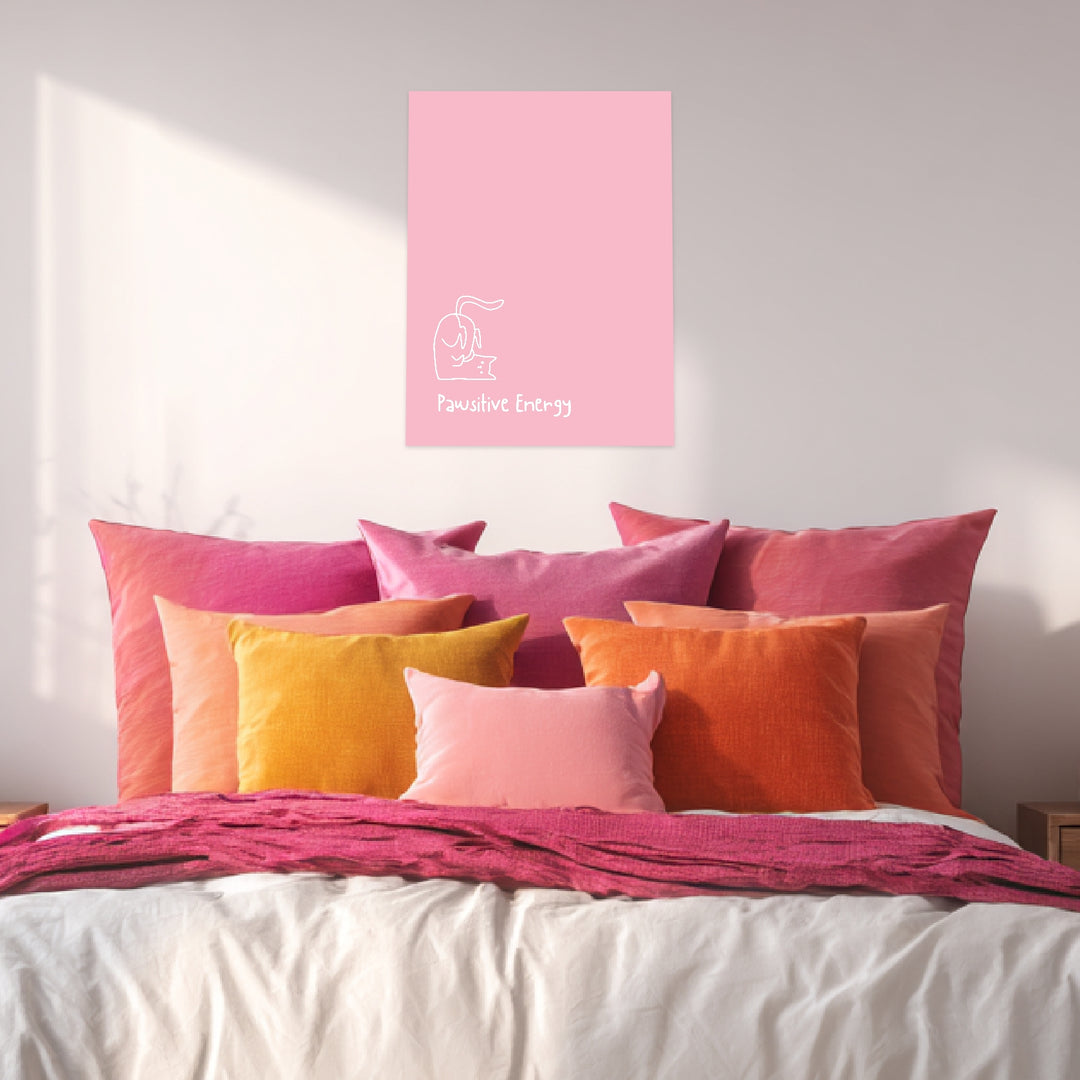 Pawsitive Energy rosa Leinwandbild Dopamin – Leinwand auf Holzrahmen – Ansicht 3