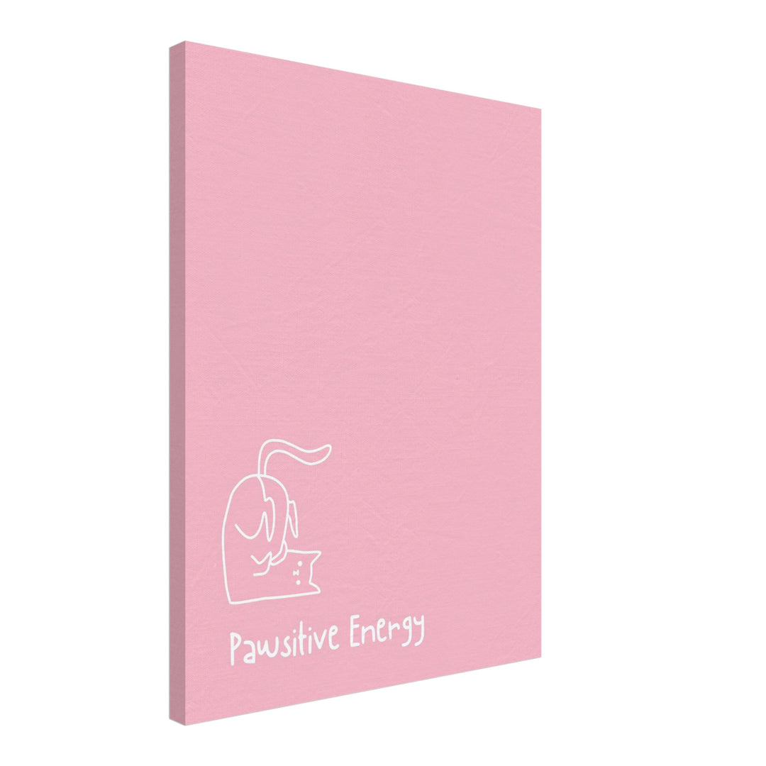 Pawsitive Energy rosa Leinwandbild Dopamin – Leinwand auf Holzrahmen – Ansicht 2