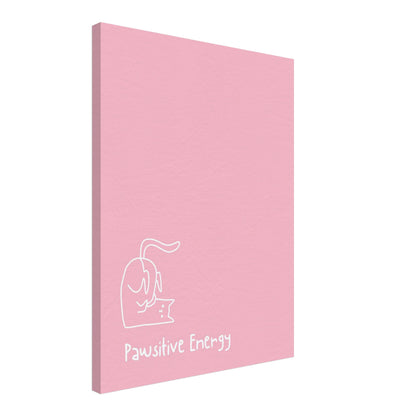 Pawsitive Energy rosa Leinwandbild