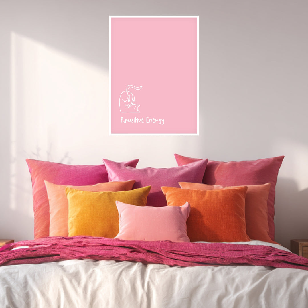 Pawsitive Energy rosa Poster Dopamin – mattes Kunstdruck-Papier – Ansicht 4