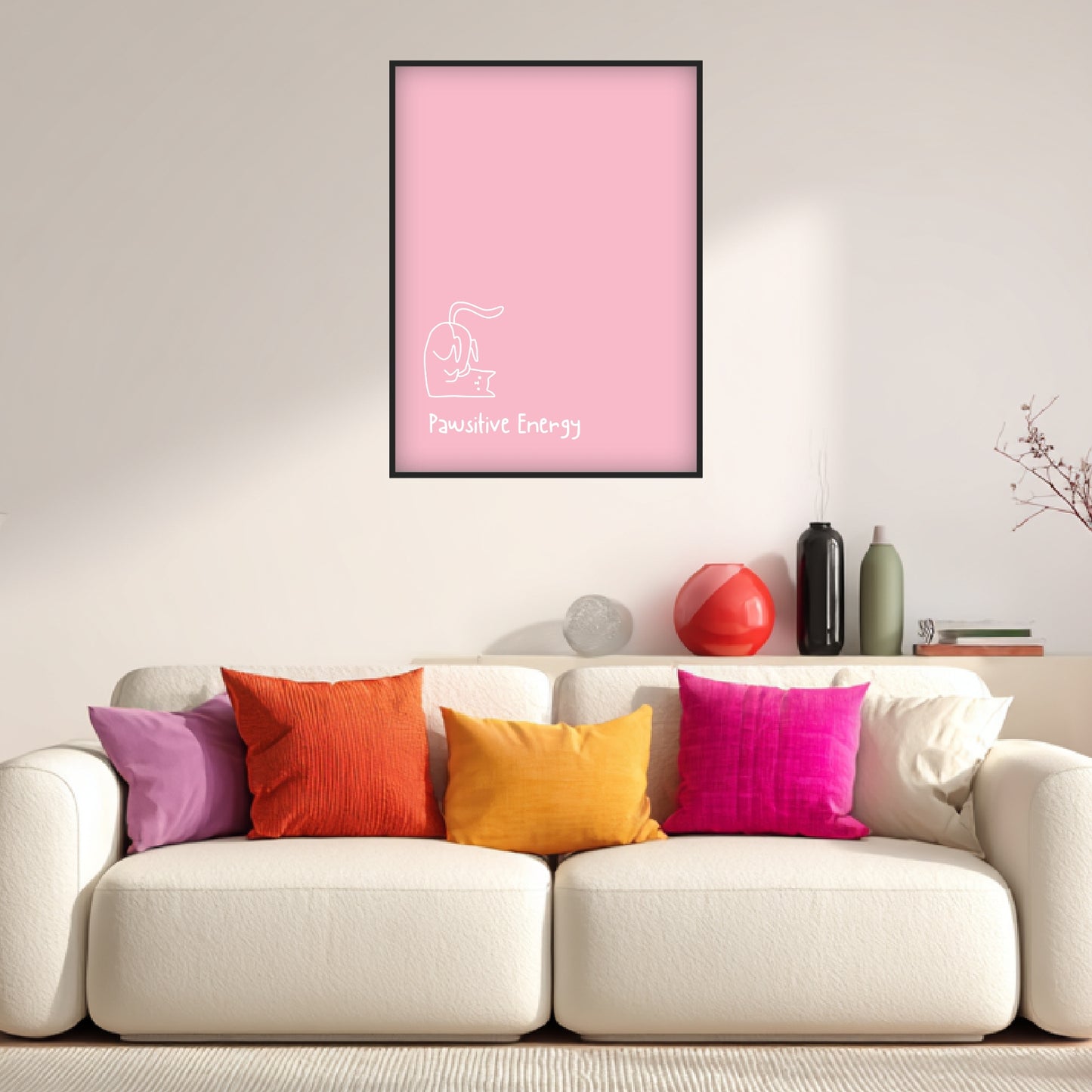 Pawsitive Energy rosa Poster