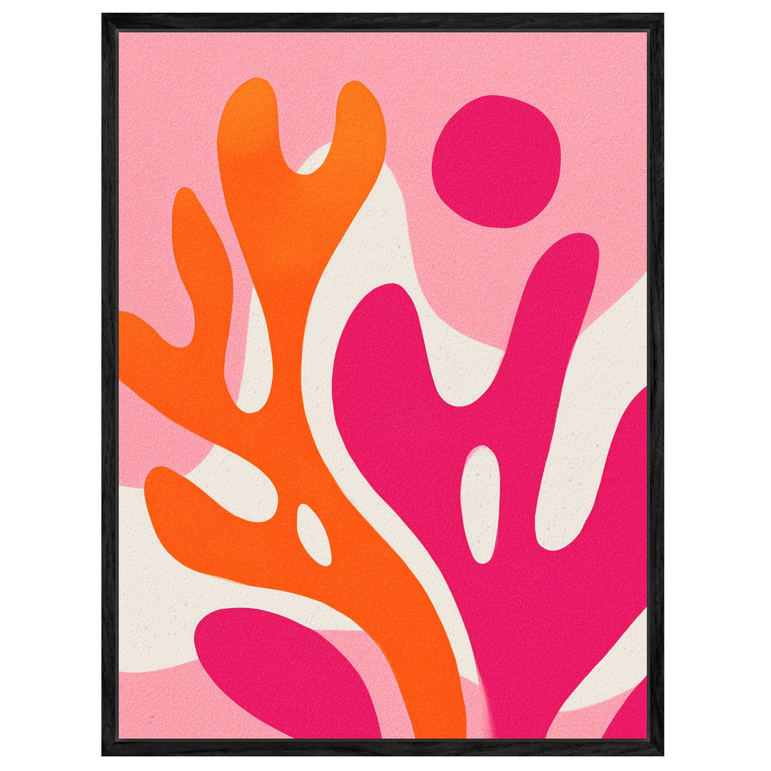 Pink-orange biomorphe Formen Leinwandbild Dopamin – Leinwand auf Holzrahmen – Ansicht 4