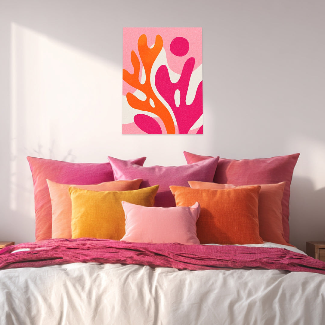 Pink-orange biomorphe Formen Poster Dopamin – mattes Kunstdruck-Papier – Ansicht 2