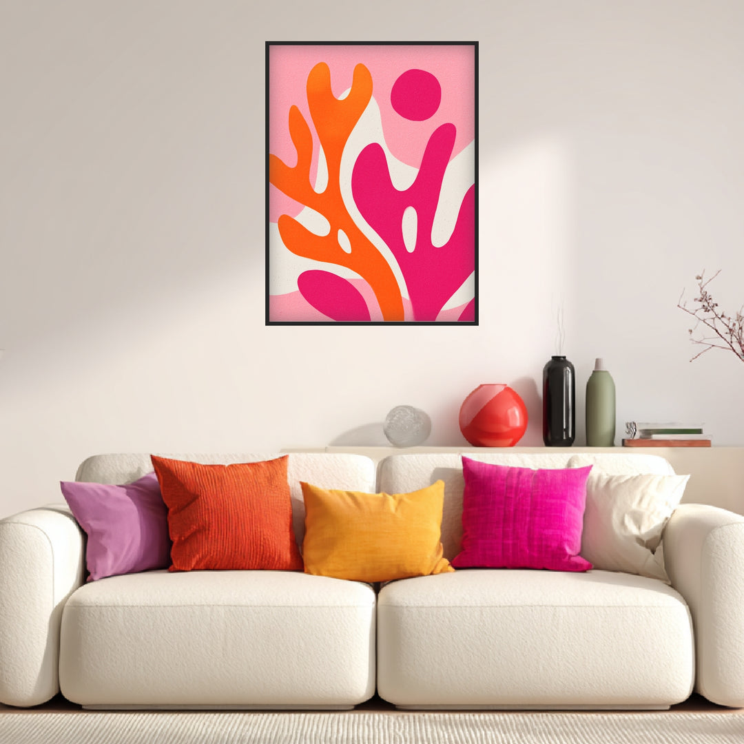 Pink-orange biomorphe Formen Poster Dopamin – mattes Kunstdruck-Papier – Ansicht 3