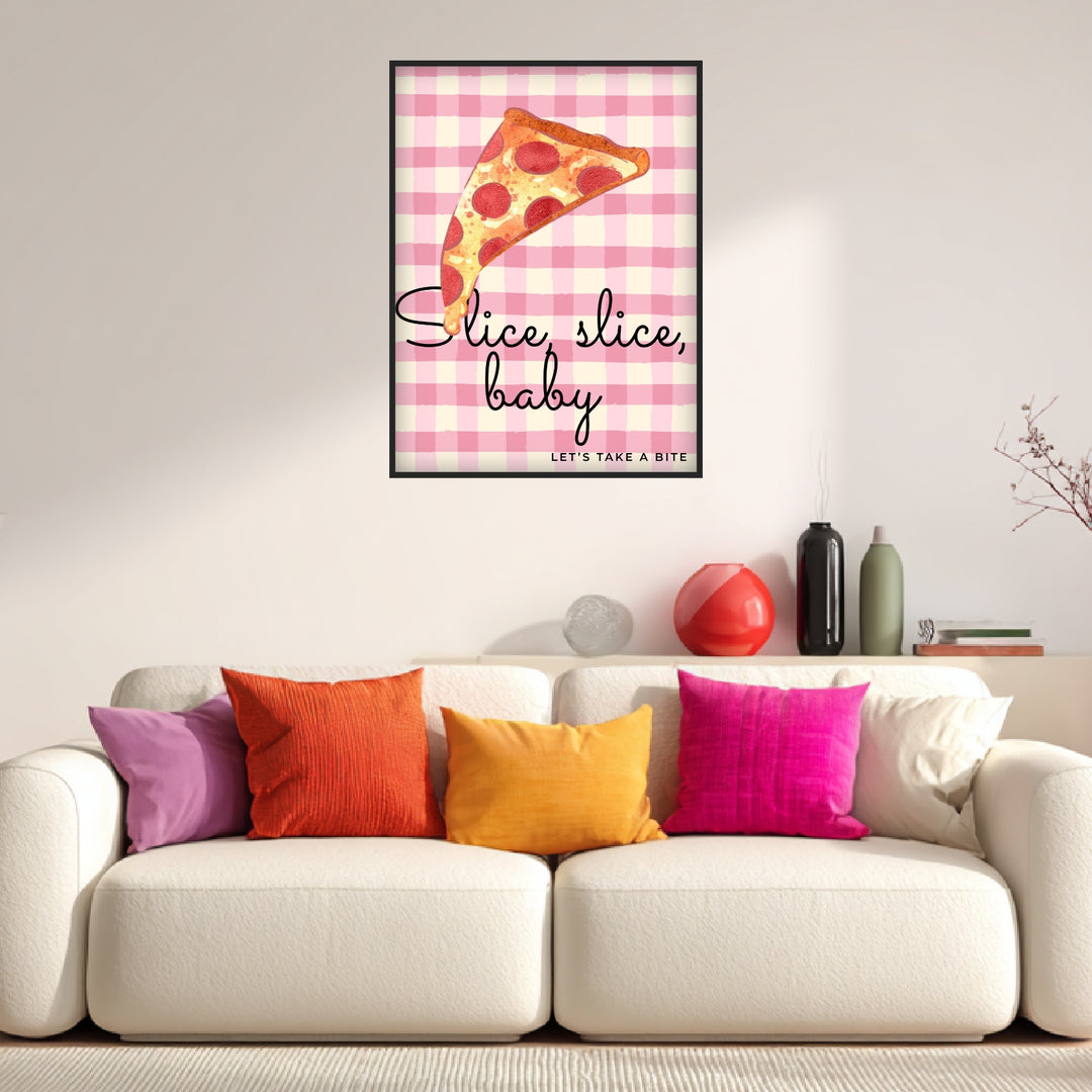 Pizzastück rosa Karo Poster Dopamin – mattes Kunstdruck-Papier – Ansicht 4