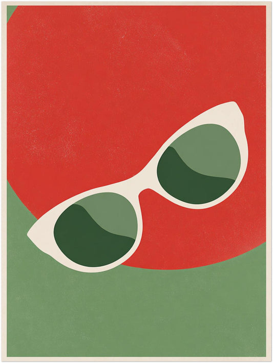 Sonnenbrille Vor Farbflächen Poster