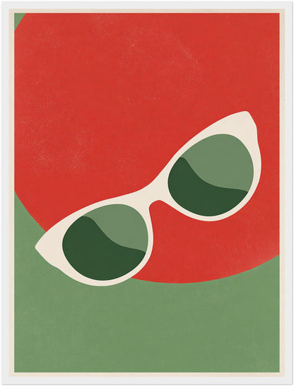 Sonnenbrille Vor Farbflächen Poster