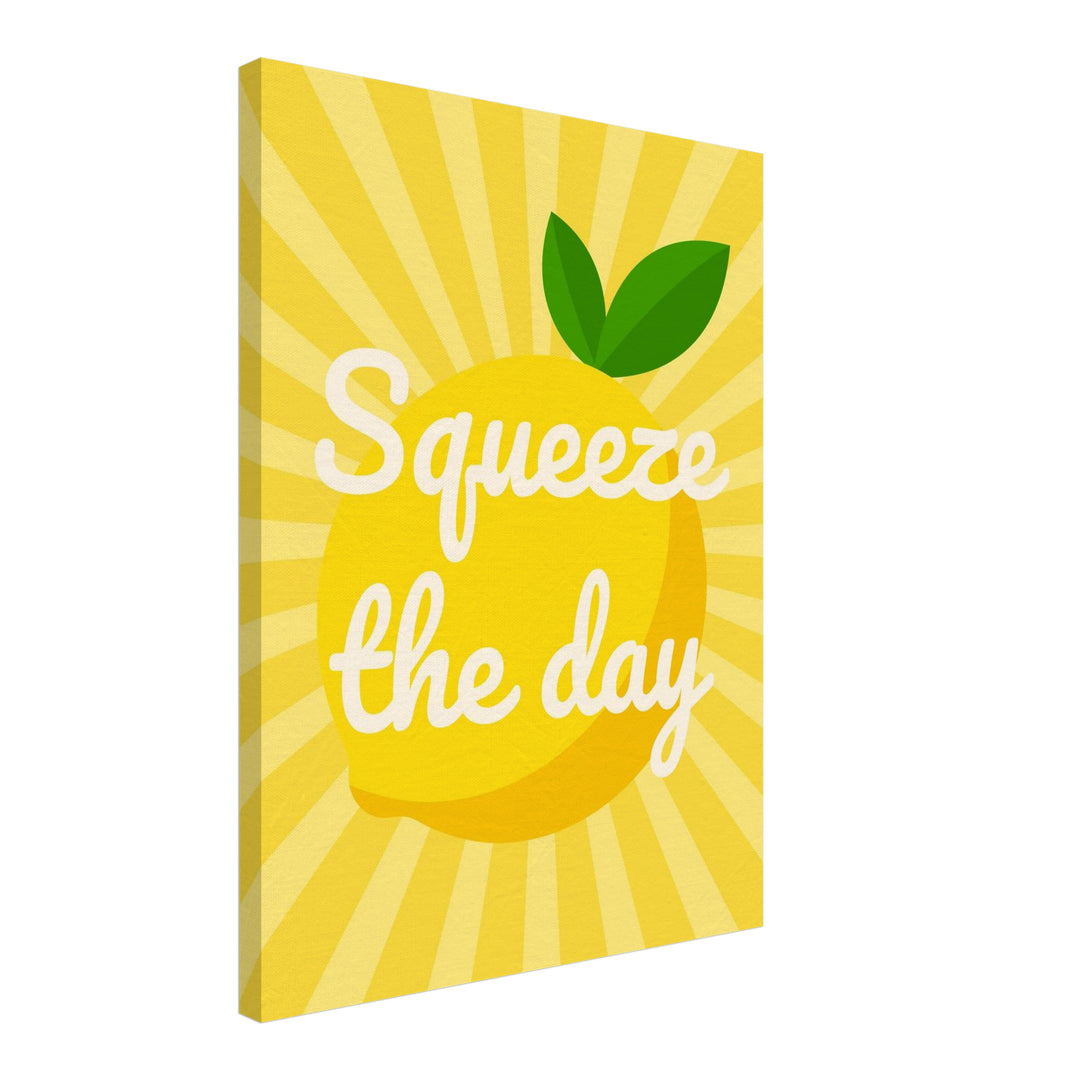 Squeeze the Day Zitrone Leinwandbild Dopamin – Leinwand auf Holzrahmen – Ansicht 2