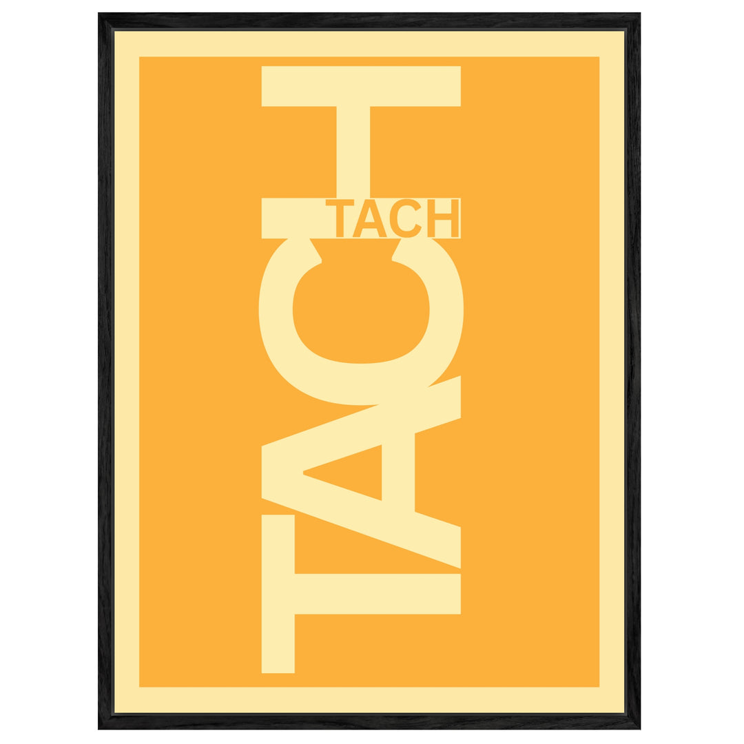 Tach Typografie Leinwandbild Dopamin – Leinwand auf Holzrahmen – Ansicht 4
