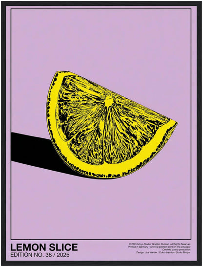 Zitronenscheibe lila Poster