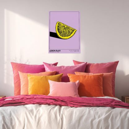 Zitronenscheibe lila Poster