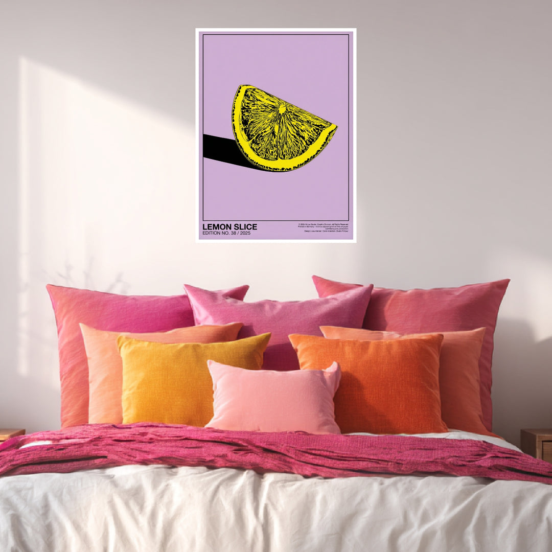 Zitronenscheibe lila Poster Dopamin – mattes Kunstdruck-Papier – Ansicht 4