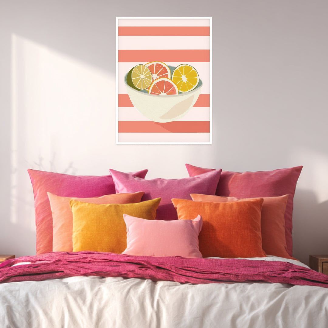 Zitrusfrüchte in Schale Poster Dopamin – mattes Kunstdruck-Papier – Ansicht 4