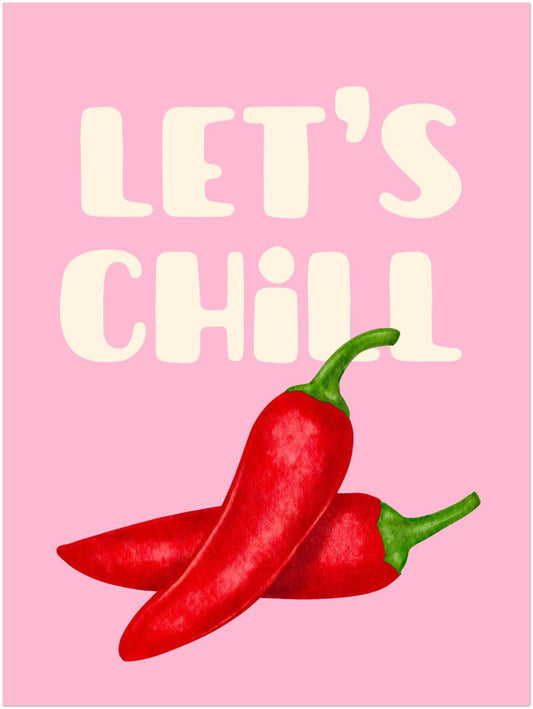 Zwei Chilischoten rosa Poster