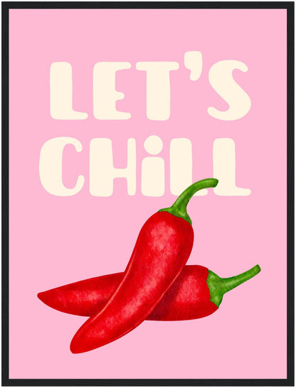 Zwei Chilischoten rosa Poster