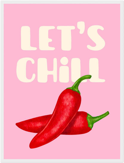 Zwei Chilischoten rosa Poster