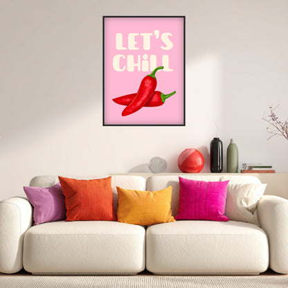 Zwei Chilischoten rosa Poster