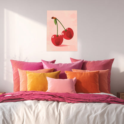Zwei Kirschen rosa Poster