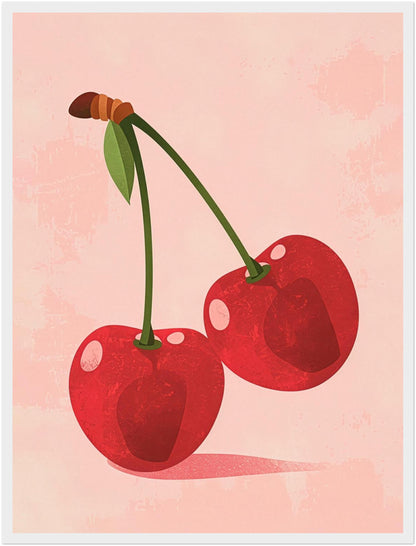 Zwei Kirschen rosa Poster