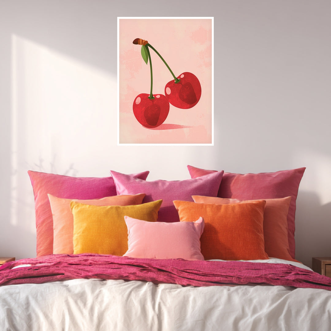 Zwei Kirschen rosa Poster Dopamin – mattes Kunstdruck-Papier – Ansicht 5