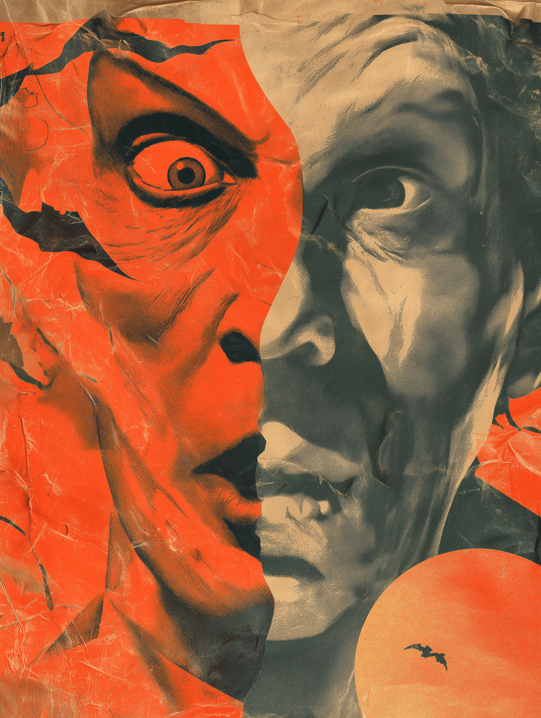 Dramatisches Doppelgesicht Psychedelic – Wandkunst