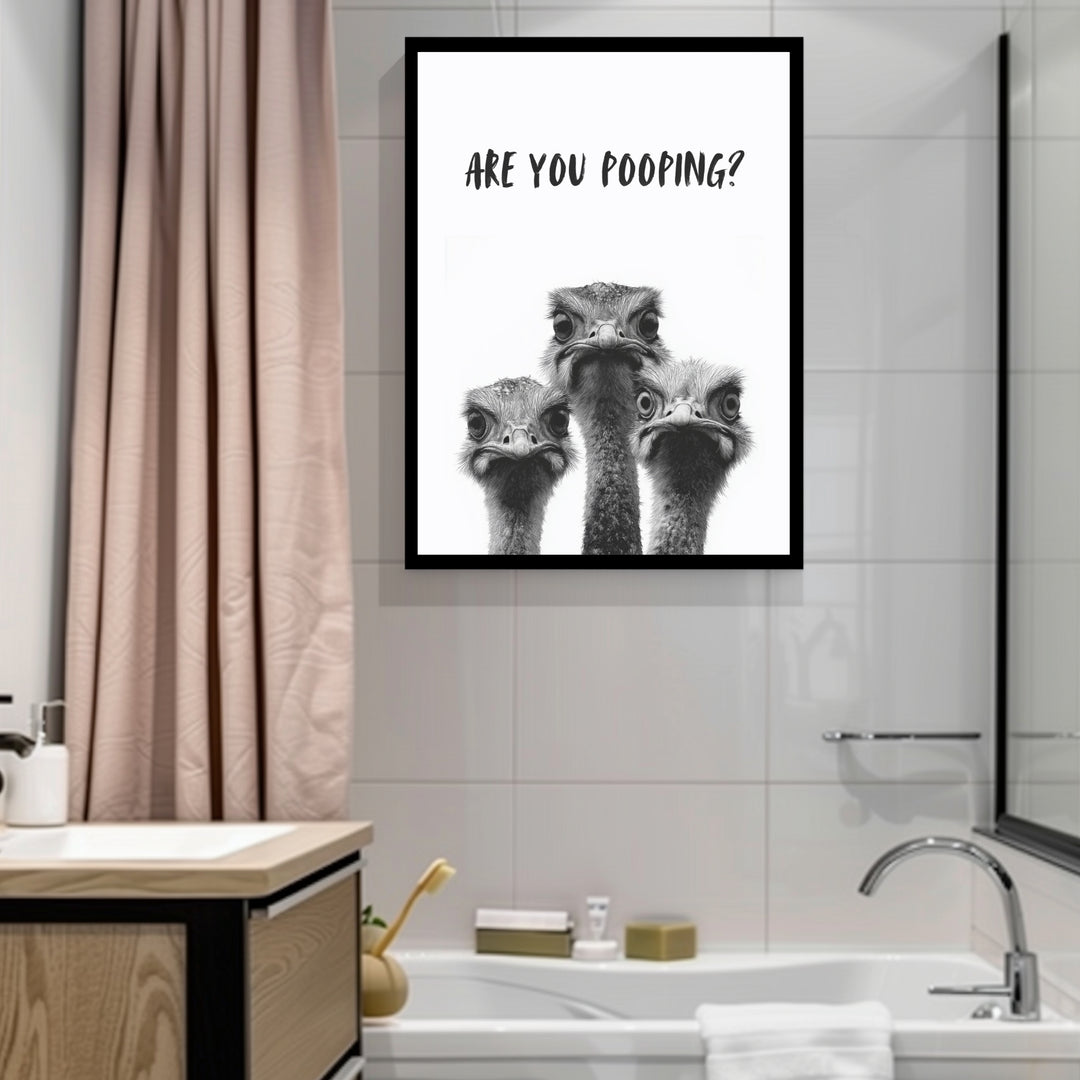 Drei neugierige Strauße Poster abstrakt – mattes Kunstdruck-Papier – Ansicht 3