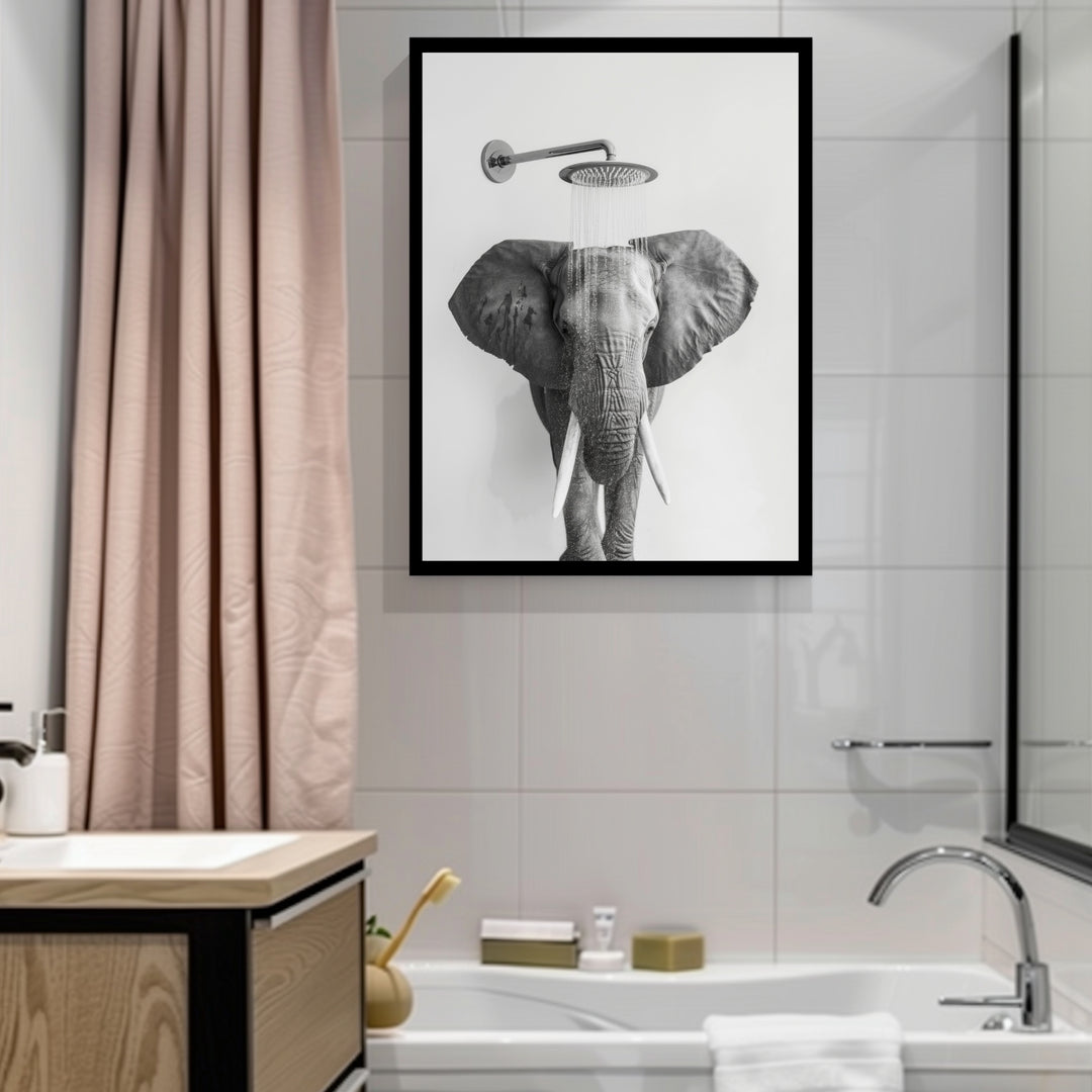 Elefant unter Dusche Poster abstrakt – mattes Kunstdruck-Papier – Ansicht 2