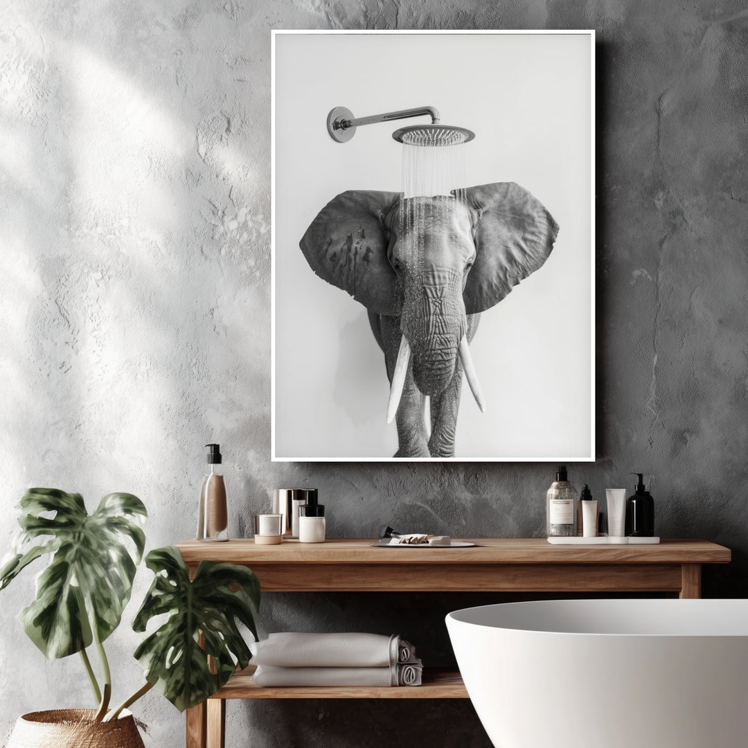 Elefant unter Dusche Poster abstrakt – mattes Kunstdruck-Papier – Ansicht 3