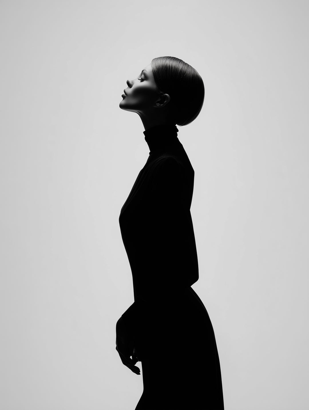 Elegante Silhouette schwarz weiß – Wandkunst