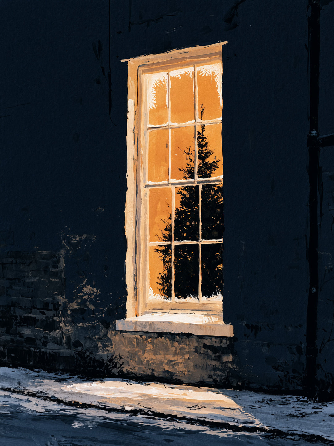 Warmes Licht im Winter Leinwandbild – Leinwandbild