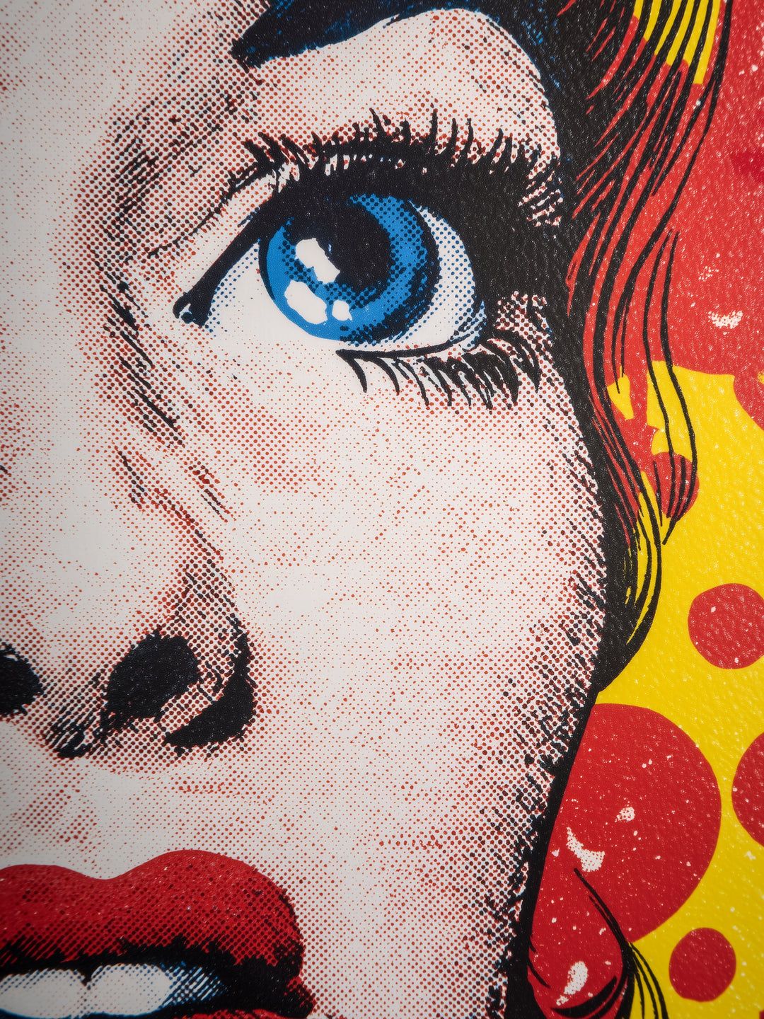 Fasziniert blaue Augen Pop Art – Wandkunst