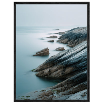 Felsige Küste im Nebel Leinwand