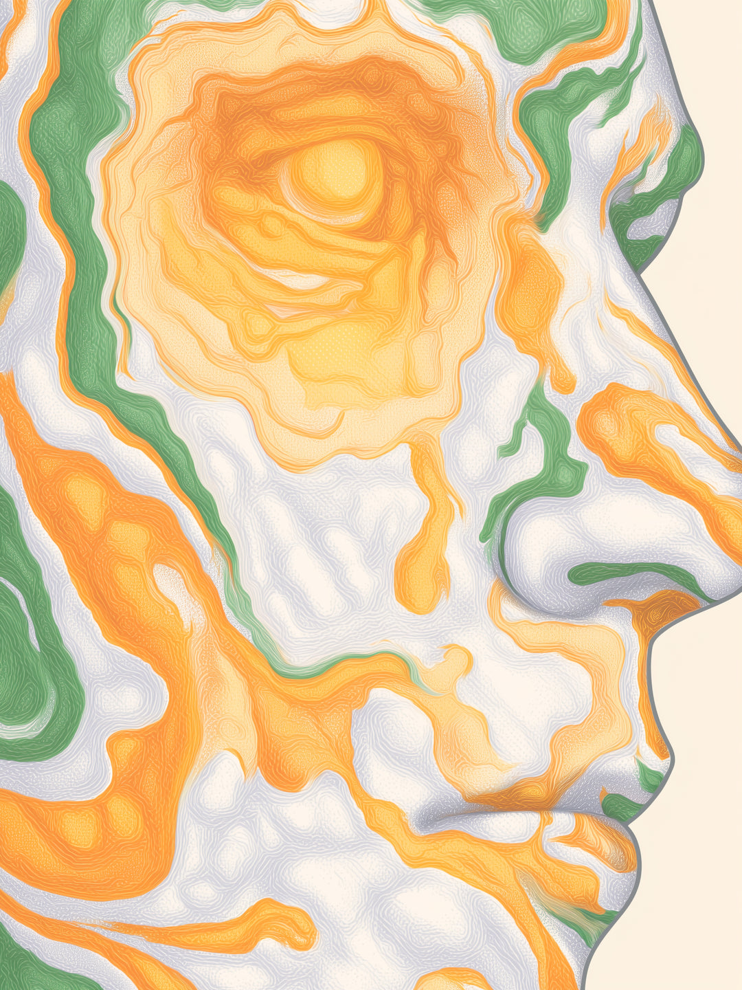 Fließendes Gesichtsprofil  – Wandkunst