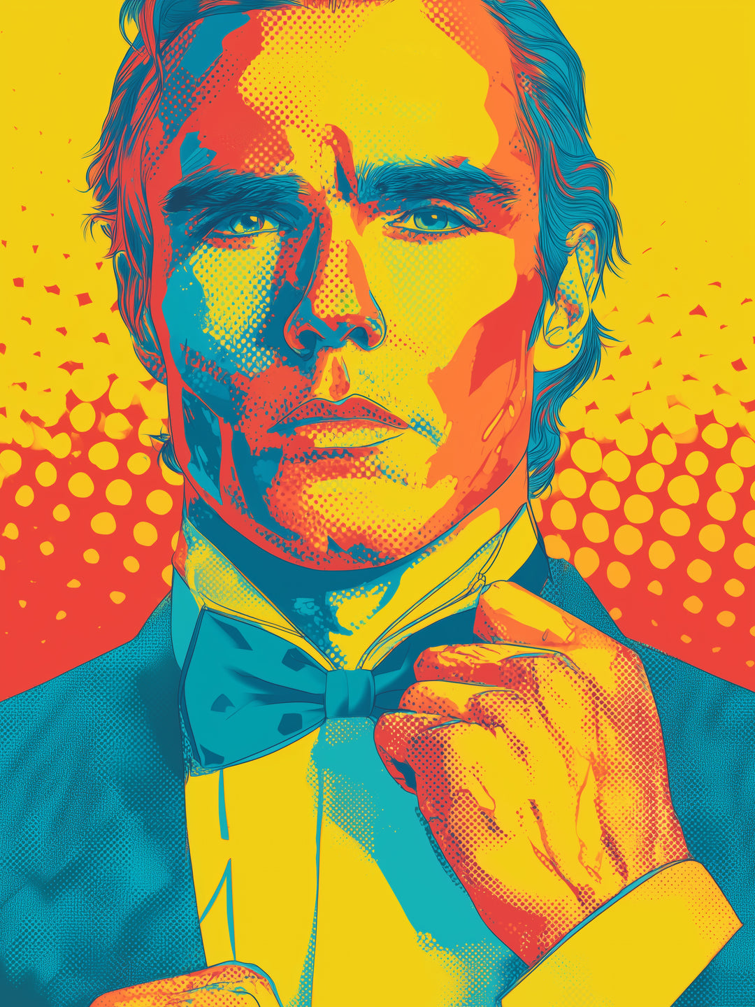 Formelles Männerporträt Pop Art – Wandkunst