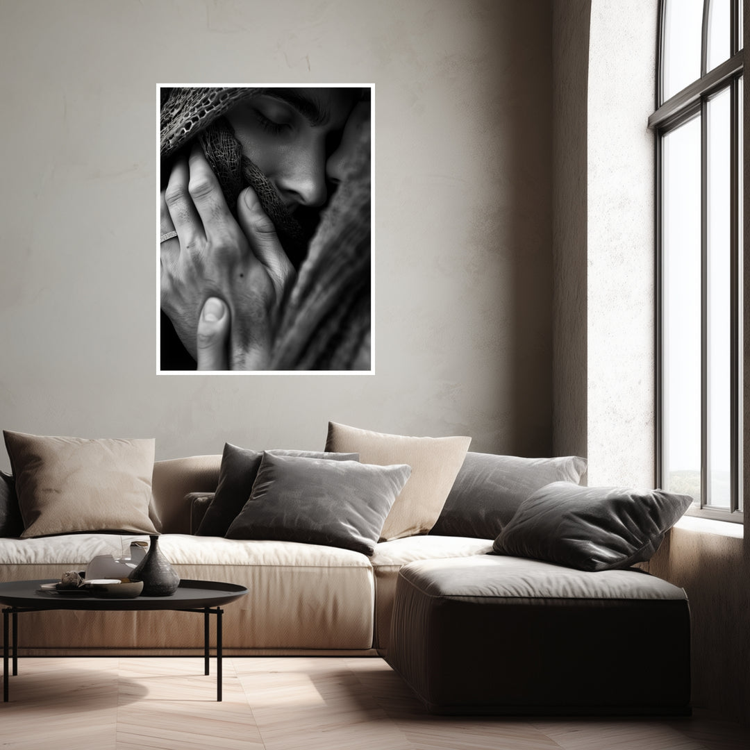 Intimes Paar Schwarzweiß Poster abstrakt – mattes Kunstdruck-Papier – Ansicht 3